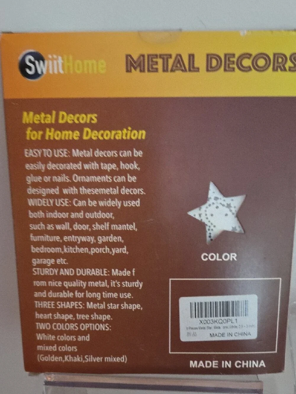 White Metal Ornament Set - 9 pcs NIB